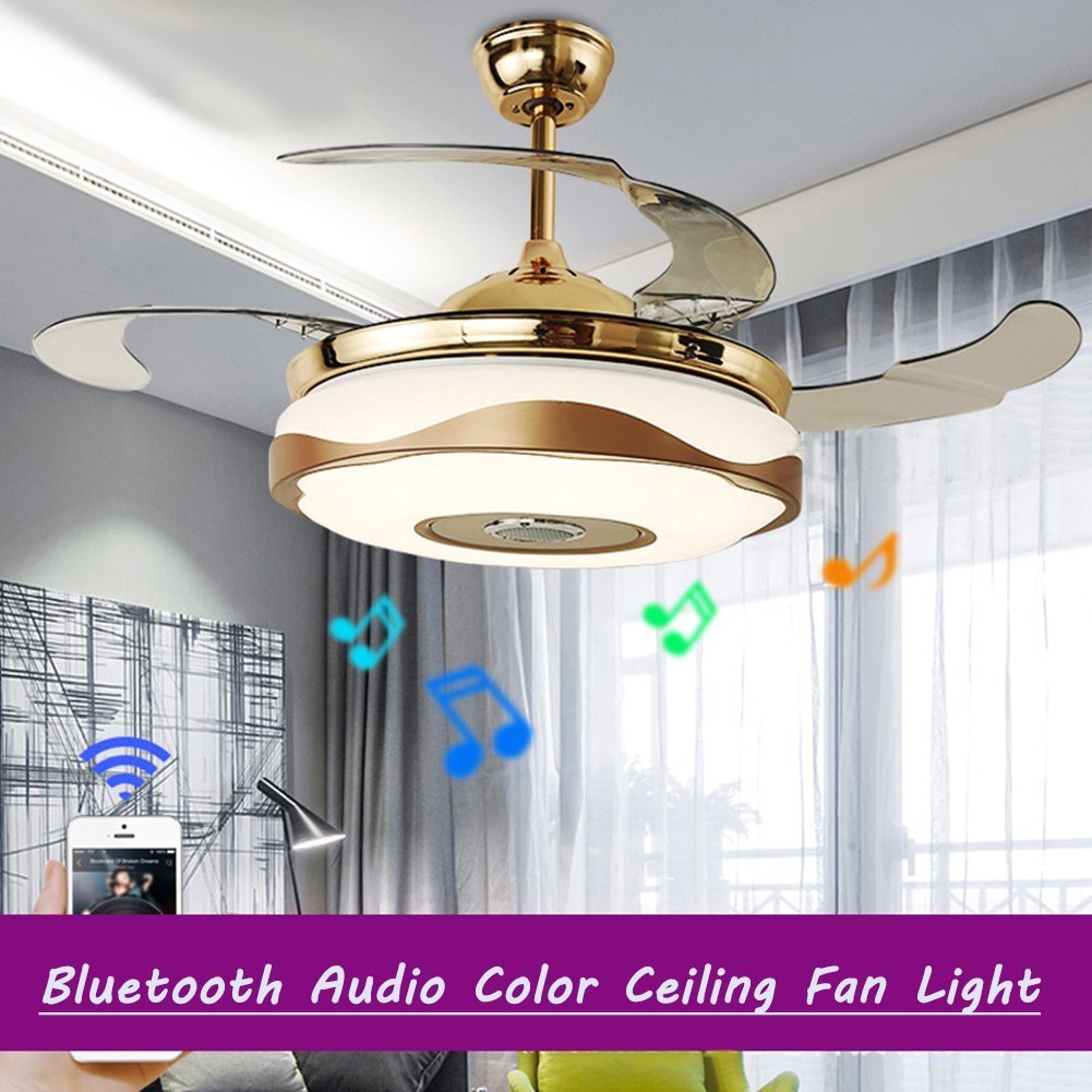 Light 3 Modes Low Noise Fan Ceiling Light Dimmable Timing Remote