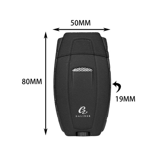 Galiner Refillable Torch Cigar Lighter 2 Jet Flame Punch Metal Butane Gas Gift