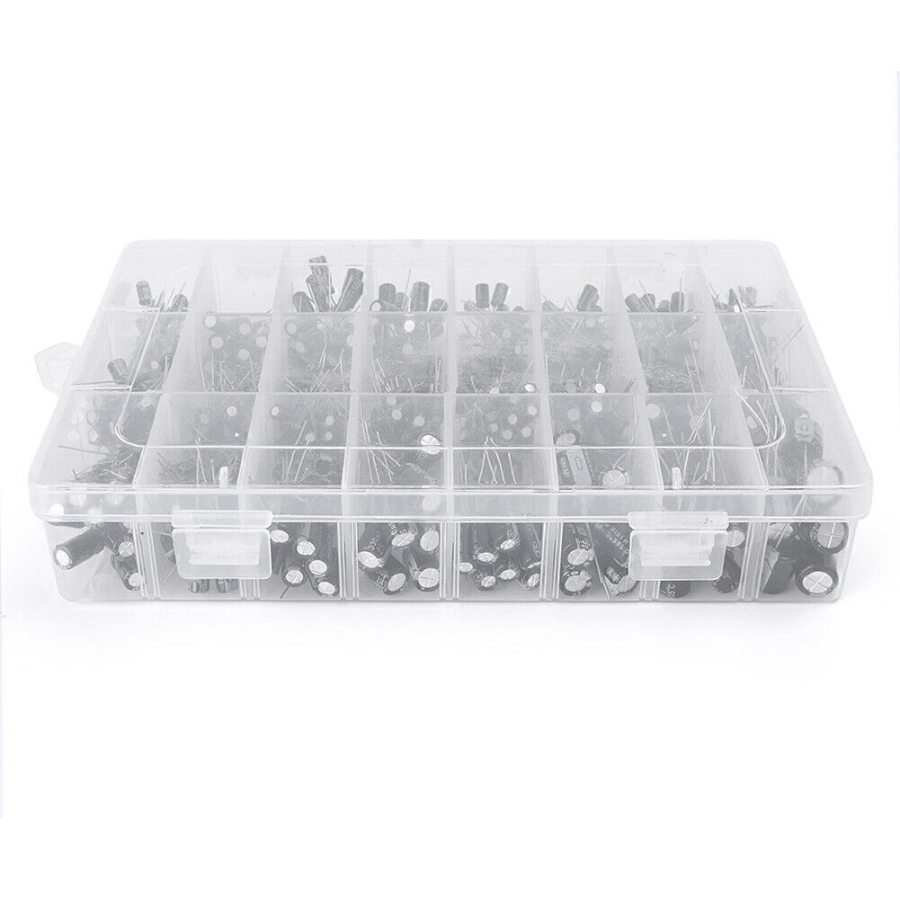 500x 0.1uF-1000uF Mixed 24 values Electrolytic Capacitors Assortment Kit Set