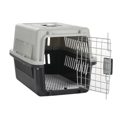 Grey Large Pet Cat,Puppy Dog Carrier Cages Box Travel Carry Basket Transporter