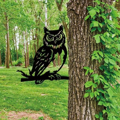 SUPERDANT Owl Garden Decor Bird Outdoor Garden Ornament Black Silhouette Outdoo