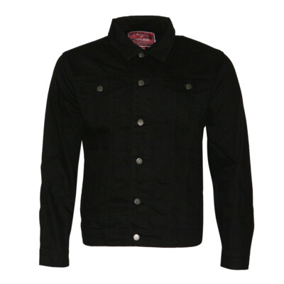 Mens Denim Jean Jacket Faded Premium Cotton Button Up Slim Fit  Red Label