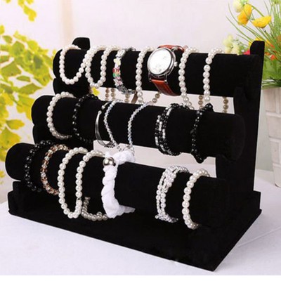 3Tier Jewelry Bracelet Watch Bangle Display Holder Stand Showcase Tbar Rack WP