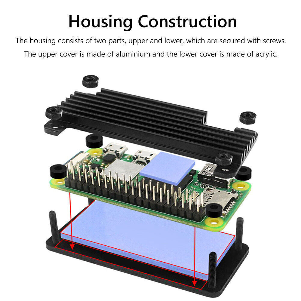 Zero 2w  Aluminum Case Cnc Heatsink Gpi Header Cooling Cover