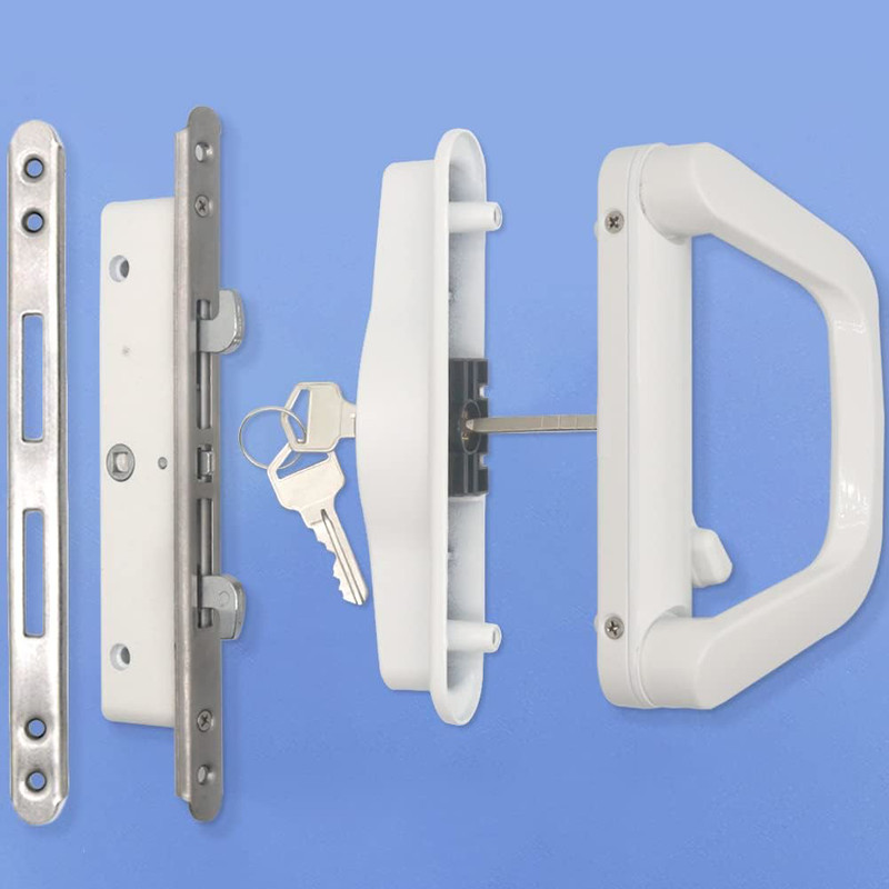 Sliding Patio Door Handle Set with Mortise Lock, Suitable for
