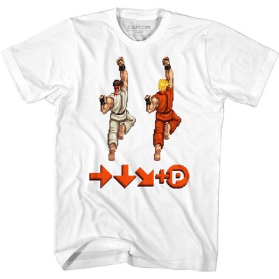 Street Fighter Sprite Punch White Gaming Shirt