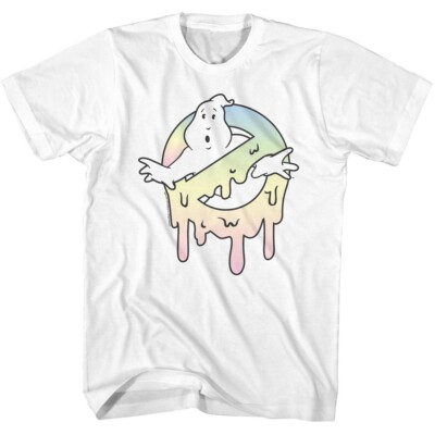 The Real Ghostbusters T-Shirt No Ghost Logo Pastel Slime White Tee