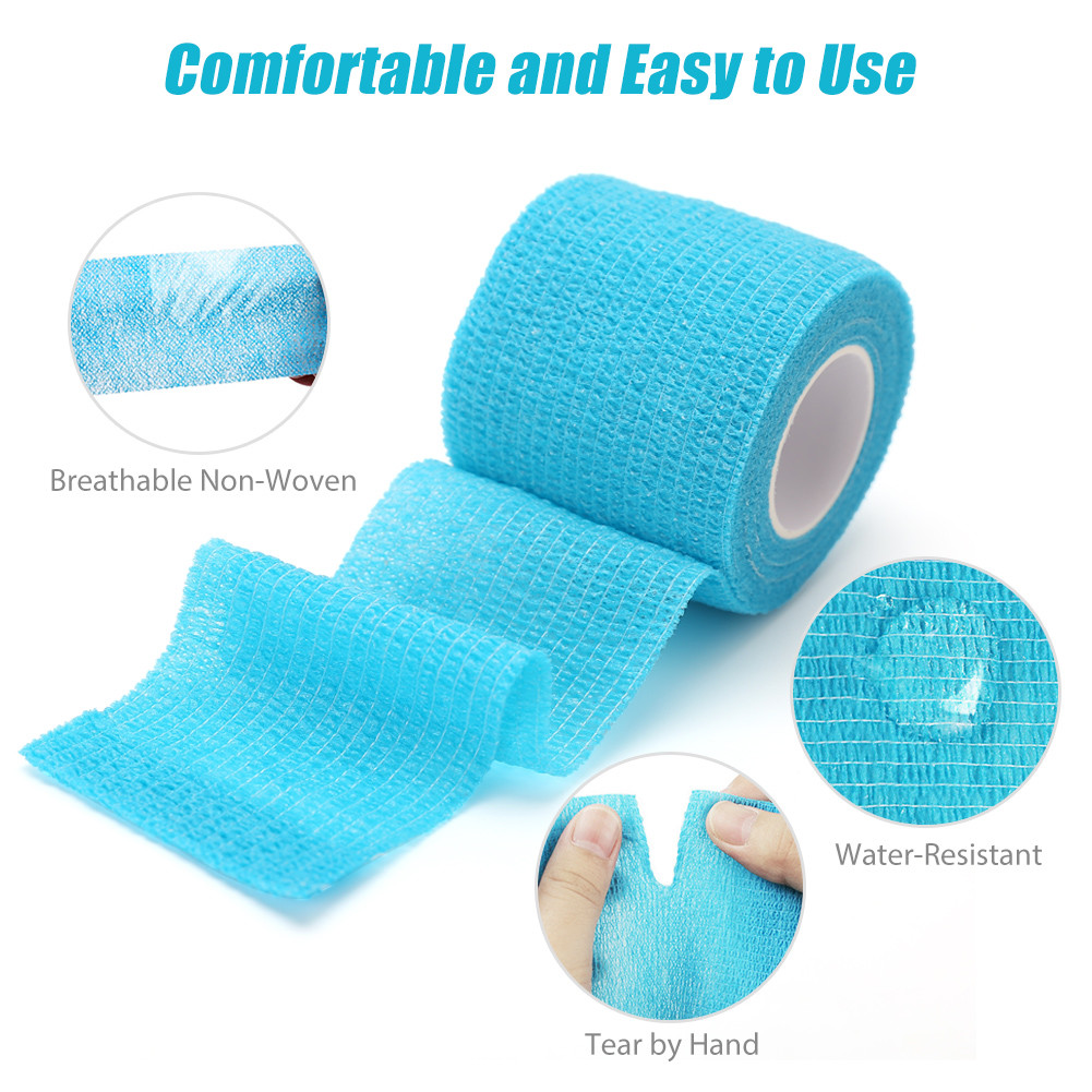 10 Rolls Vet Wrap Tape Self Adhesive Bandages Elastic for Pets Horse Dogs Cats 