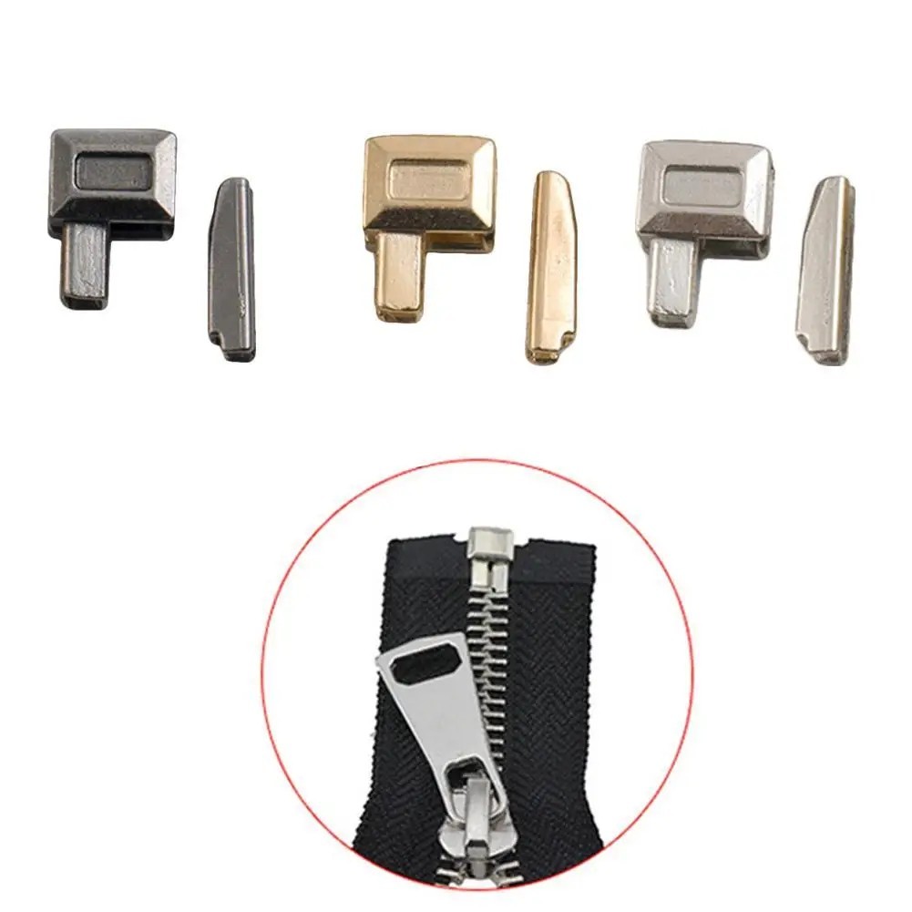10pcs Zinc Alloy Repair Zipper Stopper Black/Silver/Gold Open End For Clothes