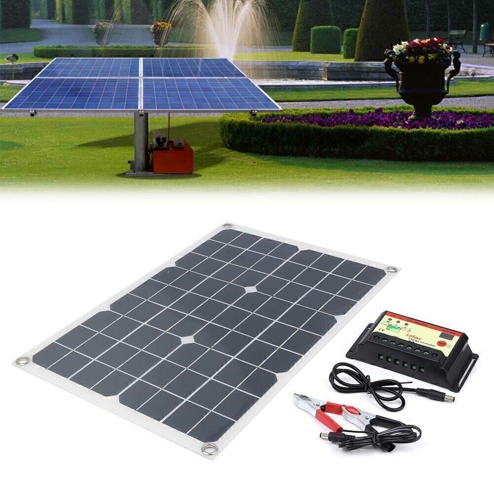 20W 18V Flexible Solar Panel +Charger Controller Fit Motorhome Car Boats Roof