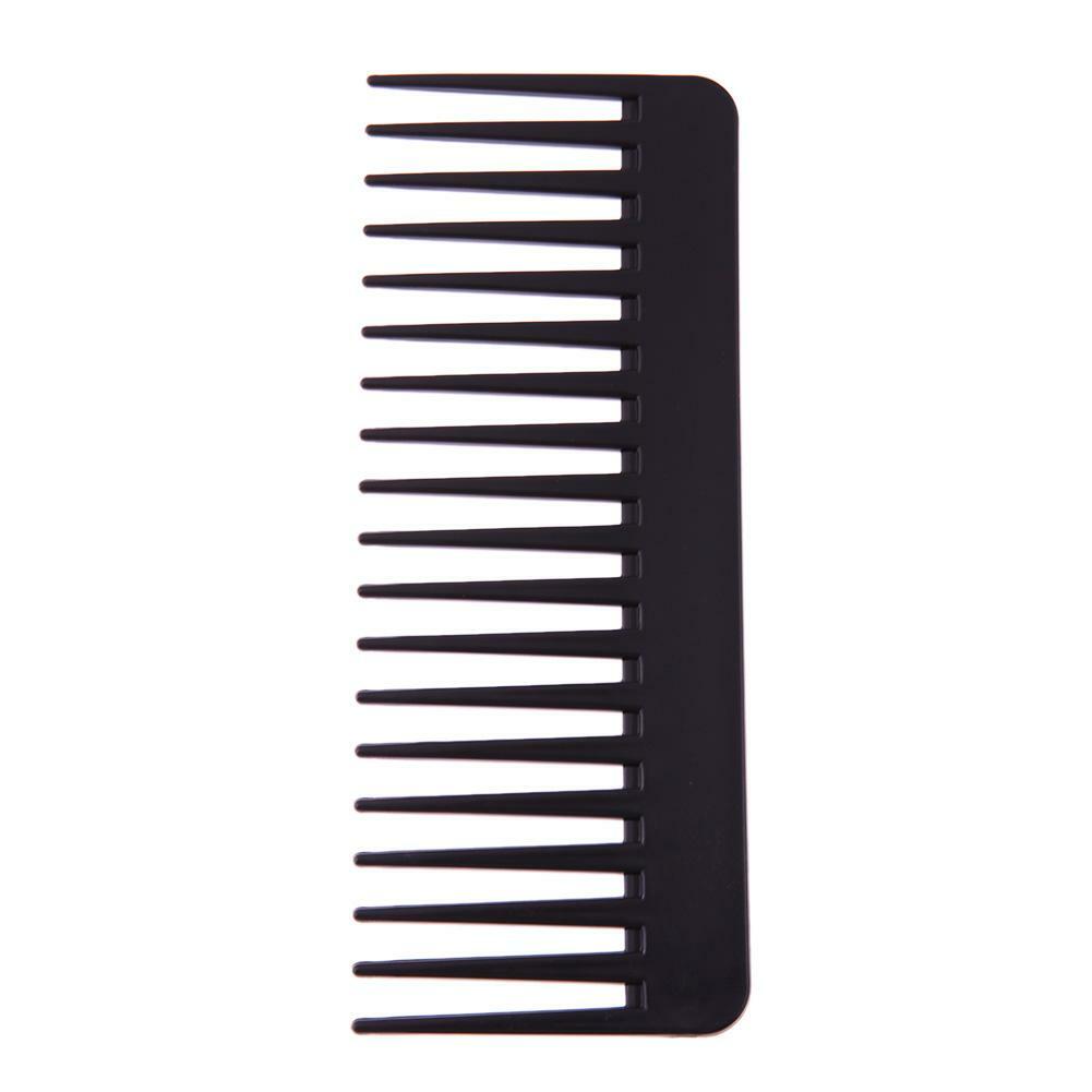 Black Plastic Wide Teeth Comb Wavy Hair Styling Detangling Wide