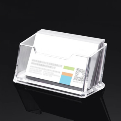 2PCS Business Card Holder for Desk 1 Tier Clear Acrylic Business Card Stand