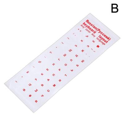 Russian Keyboard Stickers Transparent Red Letters Computer Laptop PC Hot~