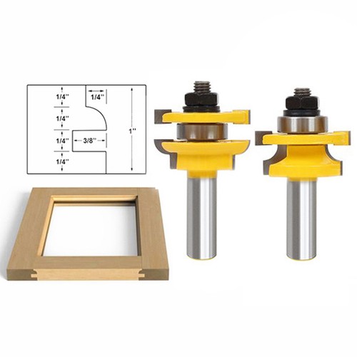 Details About 2pcs 1 2 Shank Rail Stile Router Bits Shaker Woodworking Chisel Tools