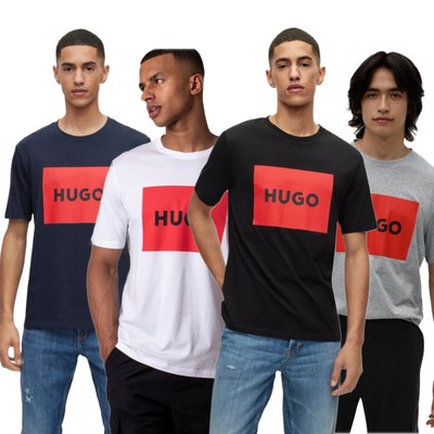 

Мужская футболка Hugo Boss с принтом логотипа и короткими рукавами, повседневная рубашка с круглым вырезом