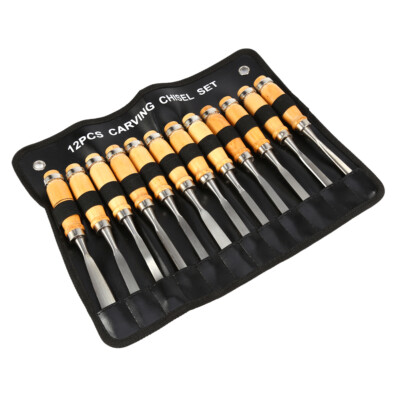 12PCS Wood Carving Hand Chisel Set Professional Gouges Tools For Carpenters ERT