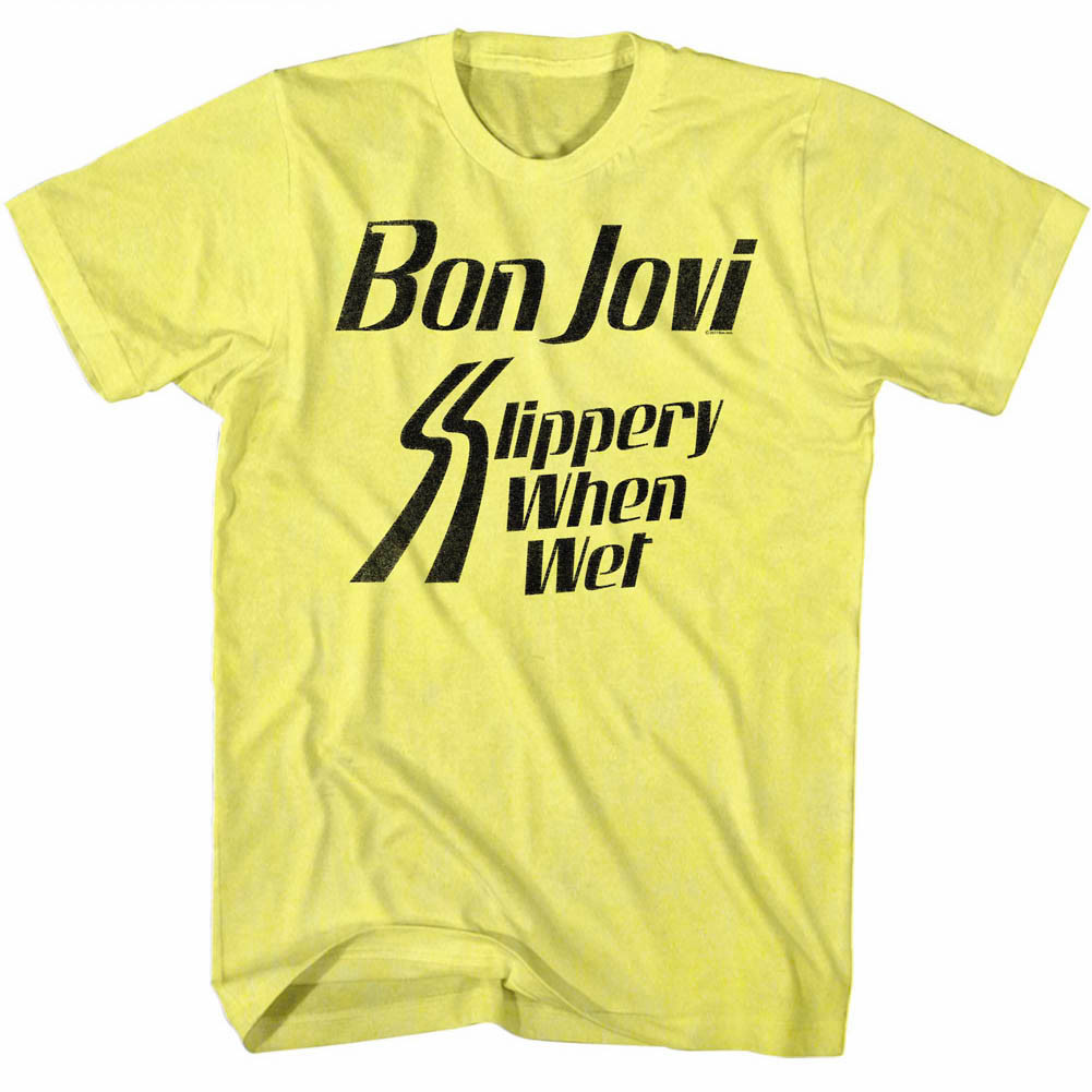 Bon Jovi Slippery When Wet Album Cover Mens T Shirt Rock Band