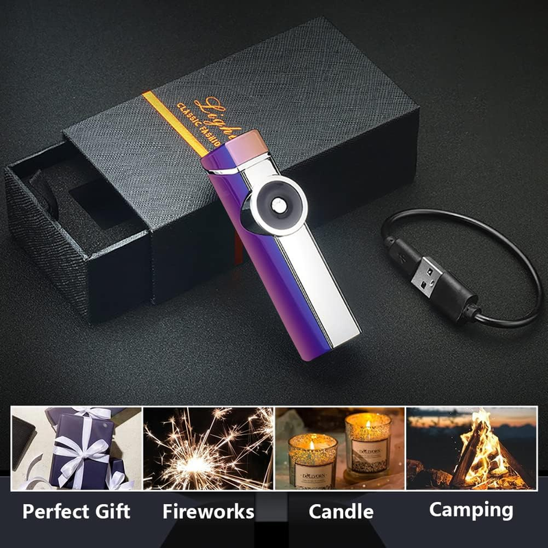 YOZWOO Triple-Arcs Electric Lighter,Plasma Lighter Outdoor,Rechargeable USB Ligh