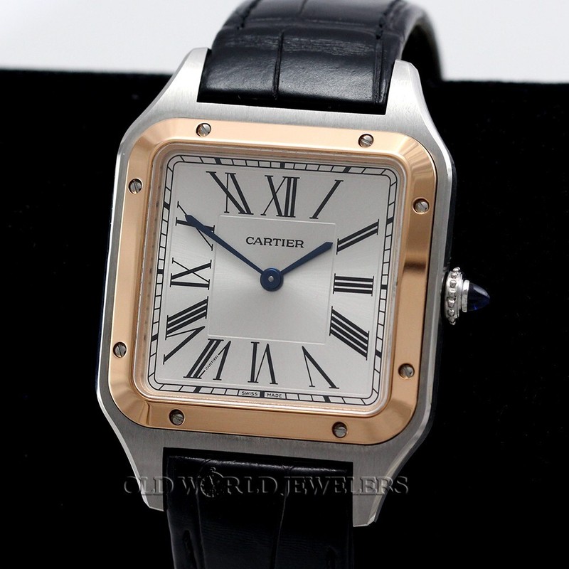Cartier Santos Dumont 284523BX Stainless Steel 18 PG Bezel Quartz