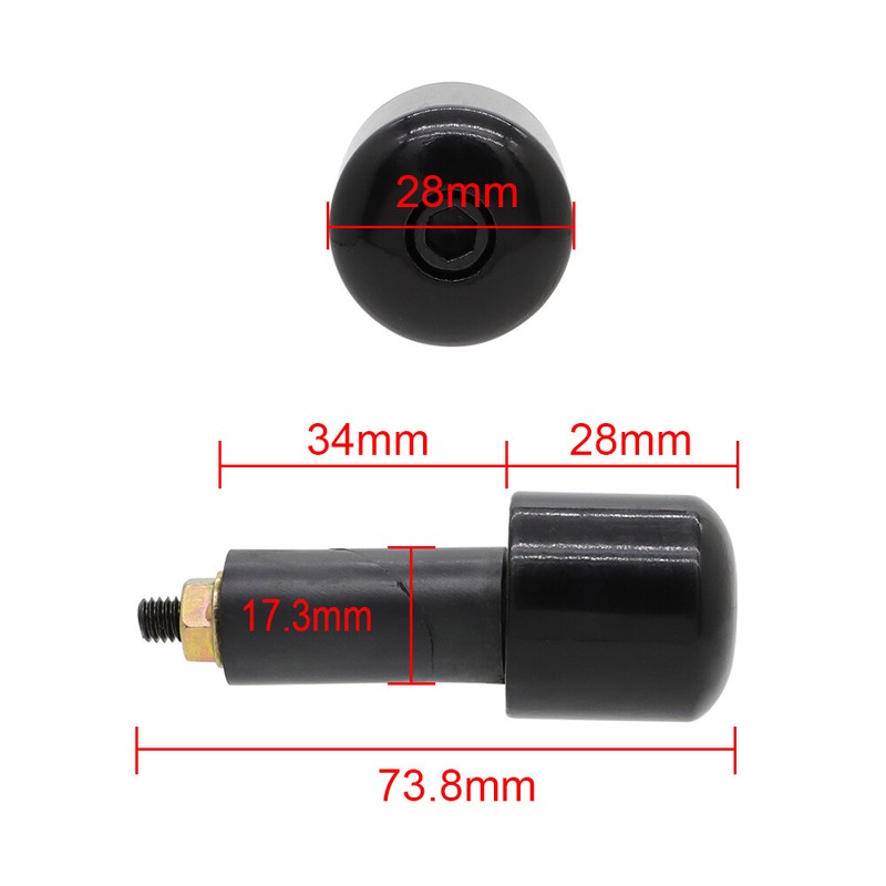 Solid Iron Handle Bar Ends Heavy Weight Vibration Reducing Grip Plugs 7/8" 22mm