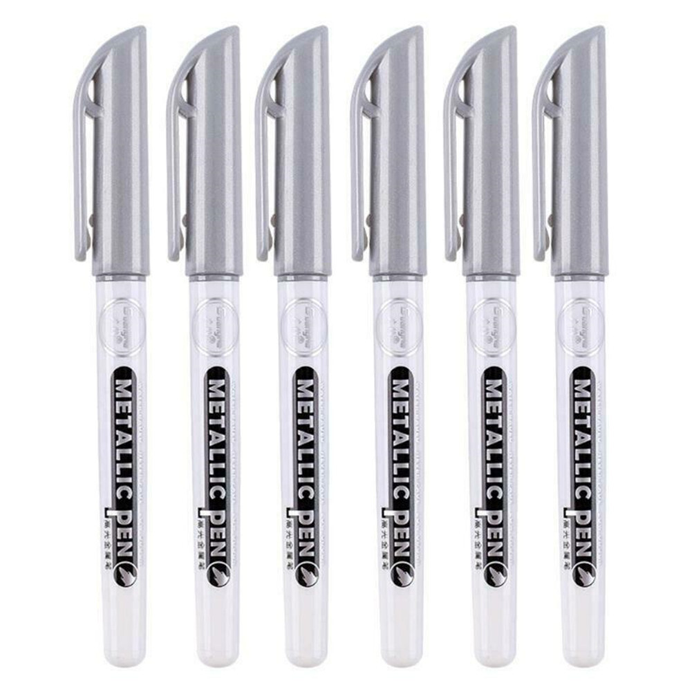 6Pcs Epoxy Resin Paint Highlight Pen Metallic Permanent Marker Pen 0.7mm EF Tip