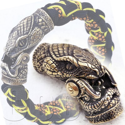 CooB Bronze Paracord Buckle Shackle Lock SNAKE PYTHON VIPER for Bracelet Bead