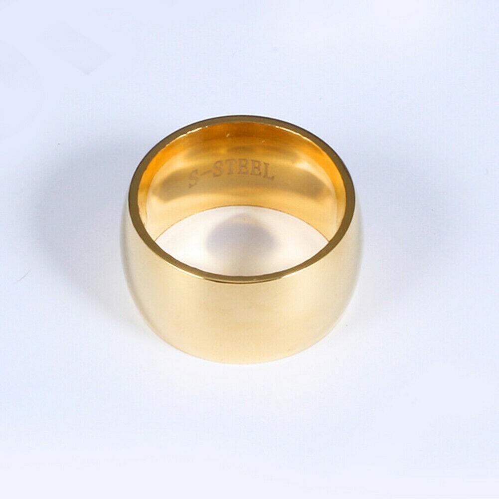 Mens Womens Steel Ring Band Jewelry Engagement Wedding Party Polished Retro