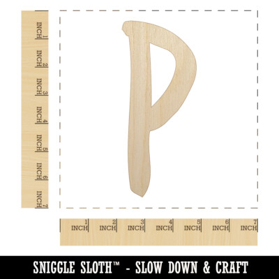 Letter P Uppercase Felt Marker Font Unfinished Wood Shape Cutout for DIY Craft