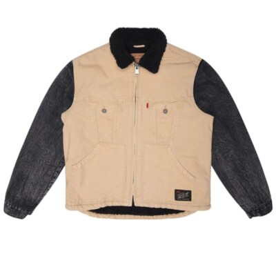 

Levis Mens Trucker Jacket Hybrid Denim Sherpa Lining X Джастин Тимберлейк 86184, 0000 beige, Levi's Trucker