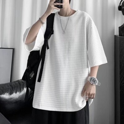 [PARAGRAPH]★韓国大人気★TIE-DYE POCKET シャツ No.63 Men Top Casual Five-quarter Sleeves Korean Style Regular