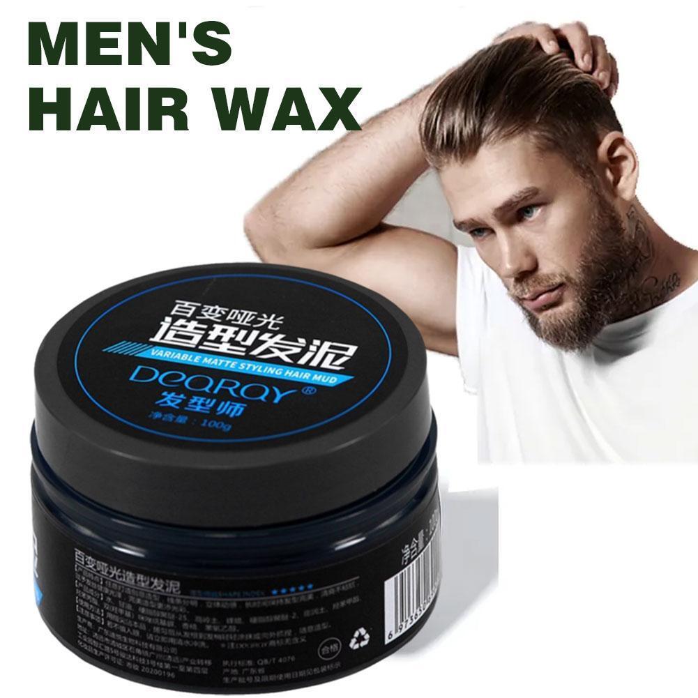 Men's Hair Wax Dark Strong Hold Fluffy Matte Men Hair Styling Wax