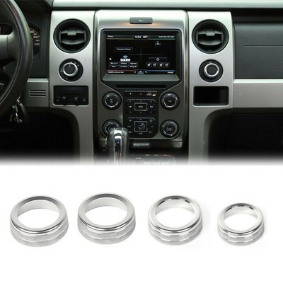 4 Stck. Silber 4WD/Scheinwerfer Schalter Knopf Abdeckung Trim Ring, f��r Ford F1