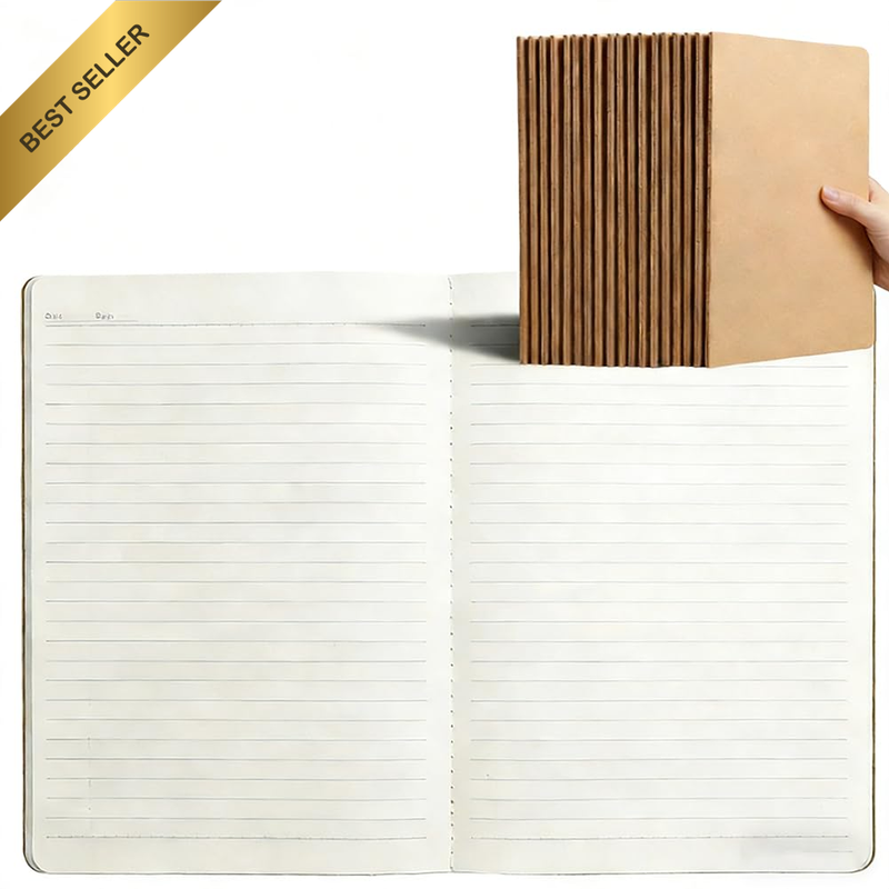 Weforu A5 Kraft Paper Notebooks, Lined Journals, 5 Pack, 72 Pages, 21.1X14Cm, fo