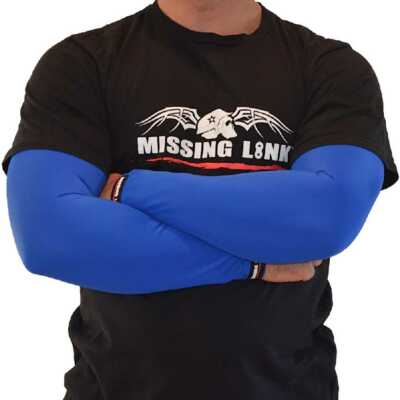 Missing Link SPF 50 Solid Blue ArmPro Tattoo Compression Sleeves - APBL