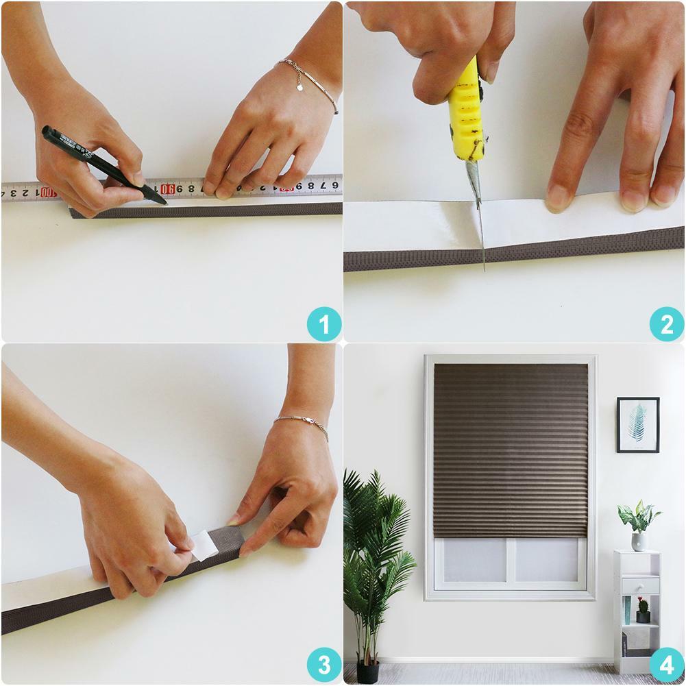 Selbstklebende Plissee Vorhänge Badezimmer halb Verdunkelung Fenster