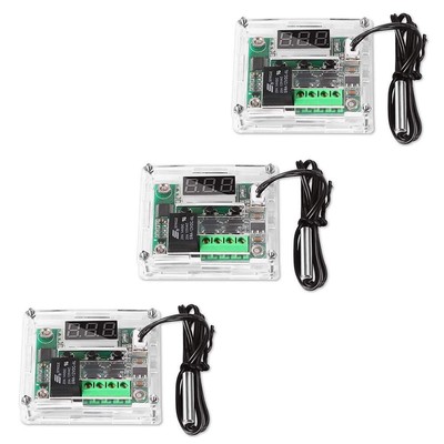 3PCS W1209 12V DC Digital Temperature Controller Board with 10A One-channel R...