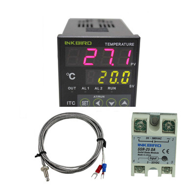 110V Dual Digital PID Temperature Controller 25 solid SSR alarm regulator tuning