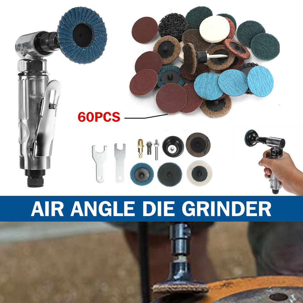 90 Degree Air Angle Die Grinder -1/4" Mini Pneumatic Polishing Carving Discs Kit