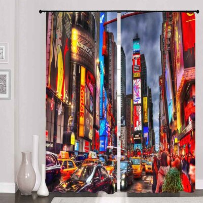Translation Acquisition 3D Curtain Blockout Photo Printing Curtains Drape Fabric