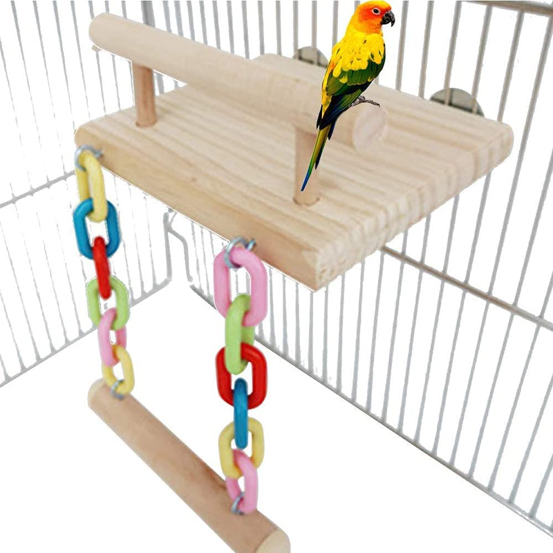 Toys Parrot Wooden Platform Play Gyms Exercise Stands With Acr