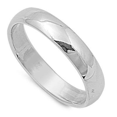 Sterling Silver Plain Band Comfort Fit Ring Solid 925