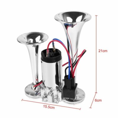 600DB Dual Trumpets Super Loud Car Electric Air Horn Truck Boat Train Speaker US