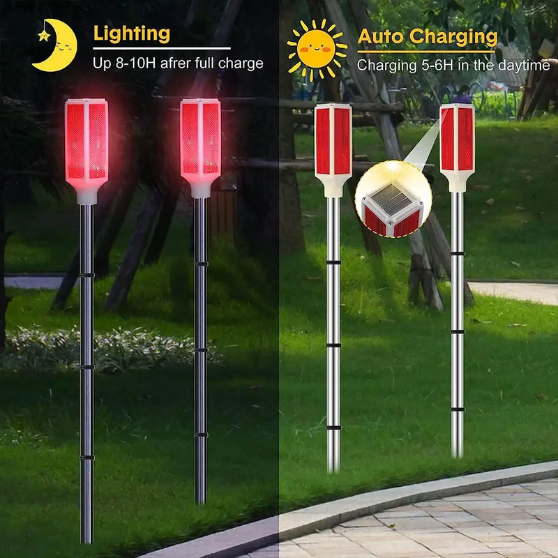 5Pcs Solar Powered Driveway Lights Driveway Markers Landscape Driveway Reflector