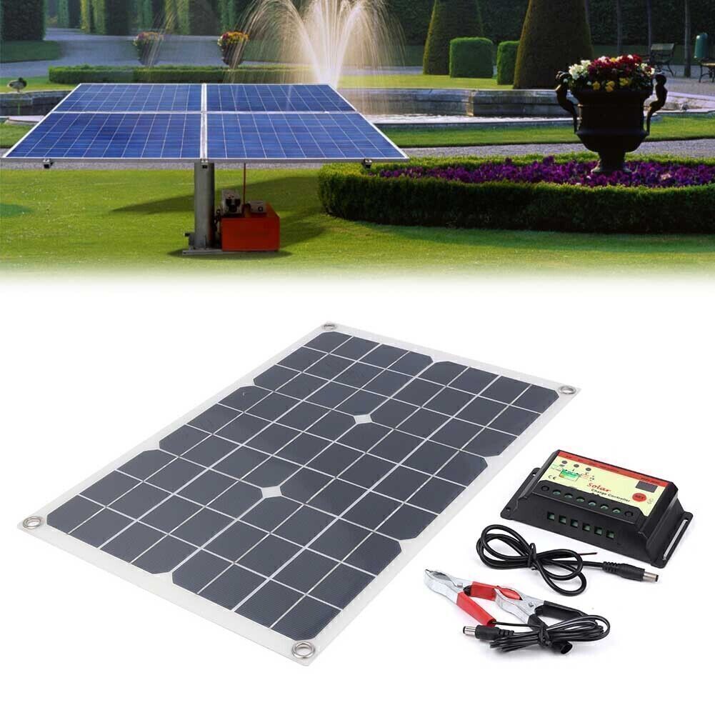 20W 18V Flexible Solar Panel +Charger Controller For Motorhome Car Boats Roof