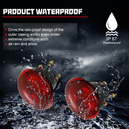 2PCS Red Lens Rear Upper Tail Lights Taillamps Kit For 2006-2011 Chevy HHR