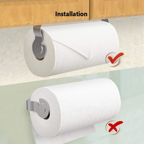 25cm Küchenrollenhalter Wand Ohne Bohren Weiß Wand und Schrankmontage