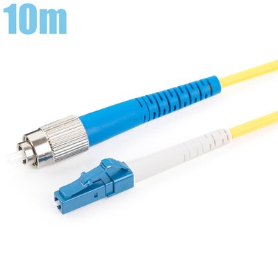 10M LC to FC UL Simplex 9/125 Single Mode Fiber Optic Patch Cable OFNR Yellow
