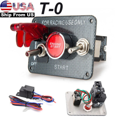 12V Race Car Ignition Switches with Push Button Engine Starter Switch Panel 