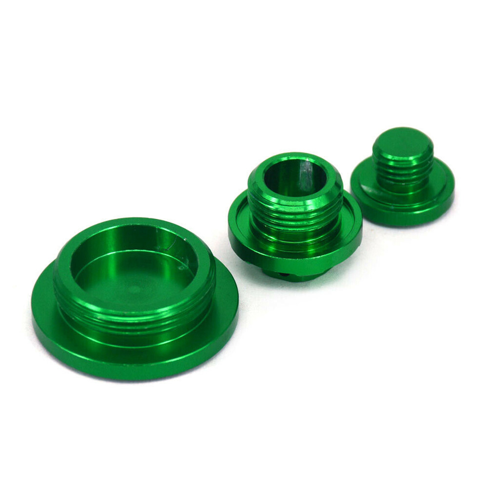 3 Pieces CNC Engine Timing Oil Filter Plugs Fit Kawasaki KX250F KX450F KLX450R