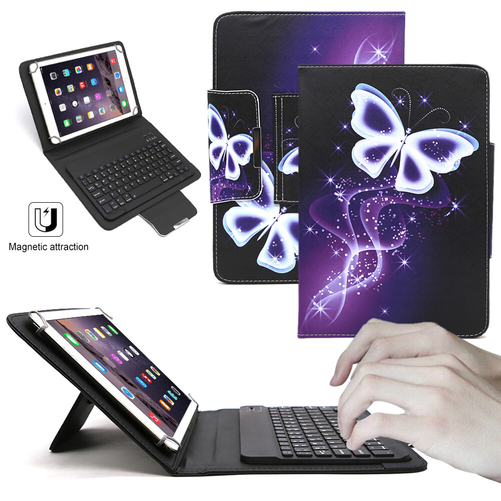 For Galaxy Tab A E S6 S4 10" Case Flip Leather Cover With Keyboard Universal US